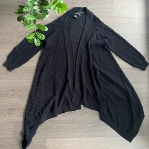 Nene Leakes Long Asymmetrical Black Thick-Knit Sweater